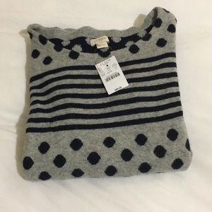 J.Crew new grey and navy sweater
